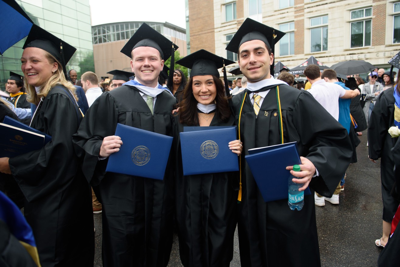 families and friends celebrate post-ceremony