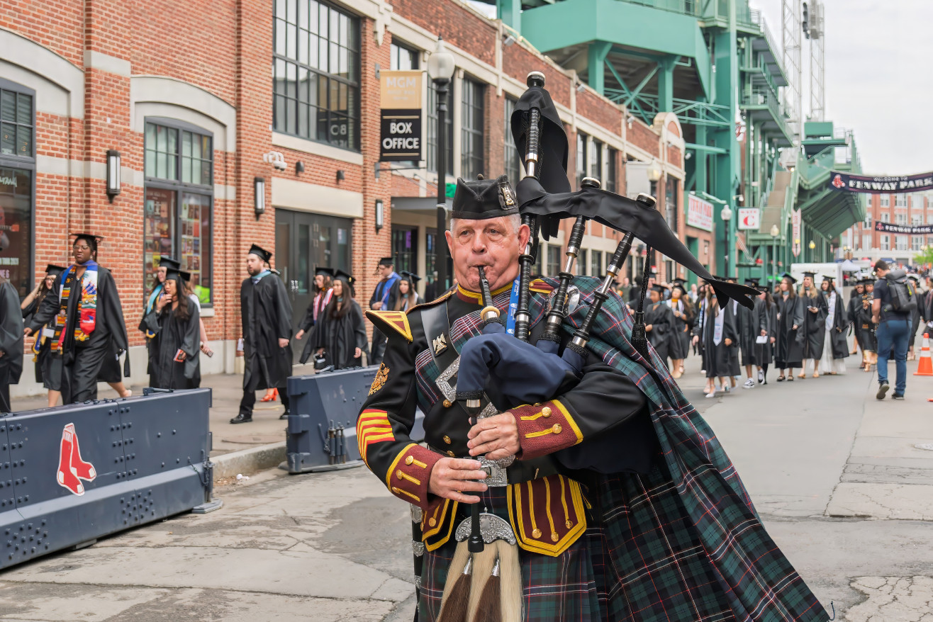 a man playing bagpipes